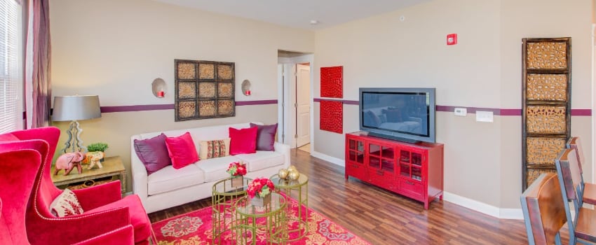 Living room in Noblesville apartment